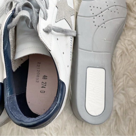 Golden Goose Women's Super-Star with suede star and blue heel tab size 40 - Picture 13 of 14